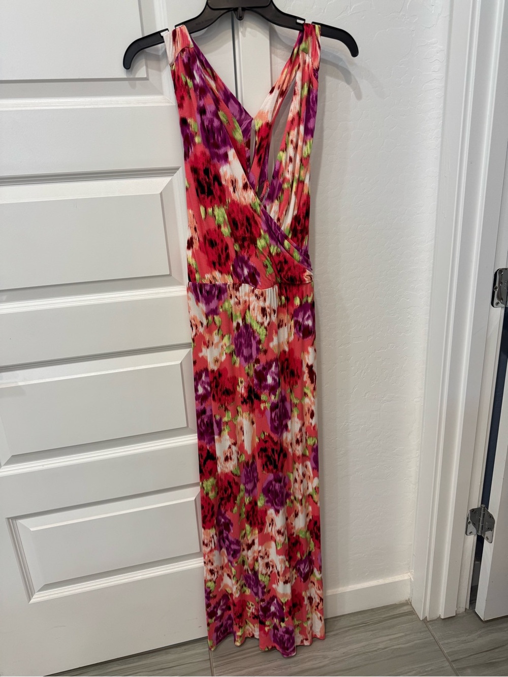 Lane Bryant Fuchsia and Purple Floral Maxi Dress